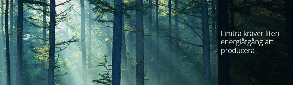 Limträ kräver liten energiåtgång att producera